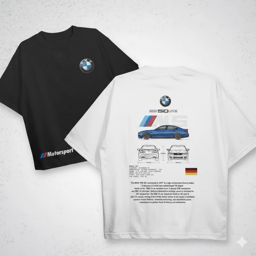 BMW M5 Motorsport Graphic Oversized T-Shirt – Premium Cotton Streetwear Tee for Men & Women