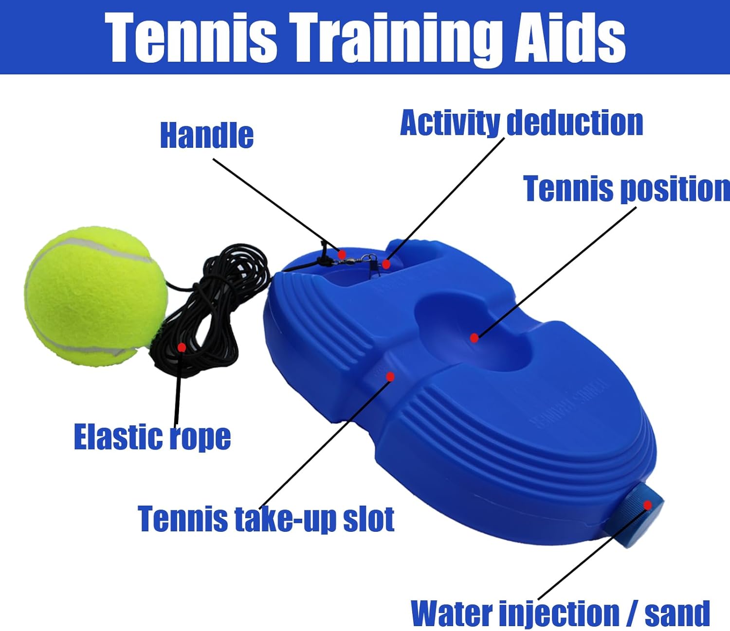 Solo Cricket & Tennis Rebound Trainer – Self Practice Ball with Elastic Cord & Base | Portable Training Equipment to Improve Swing, Coordination & Control