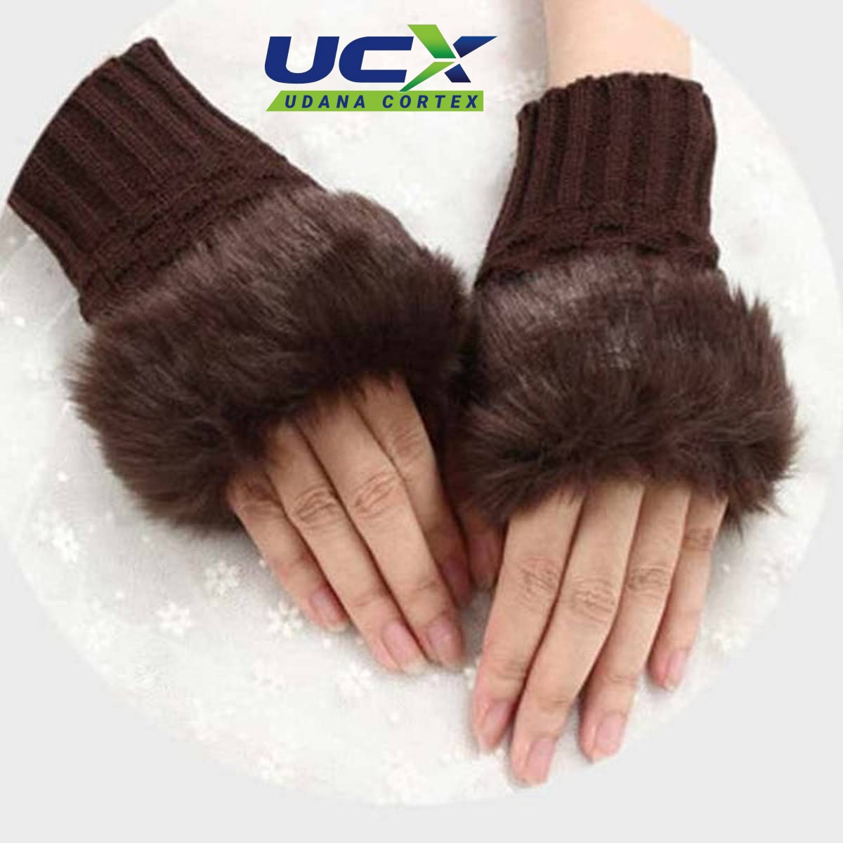 Udana Cortex Fancy Winter Women Gloves Knitting Wool Keep Warm Short Mitten Fingerless Lady Girl Half Finger Glove
