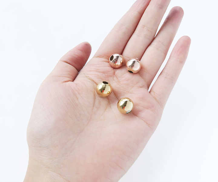 Golden Beads Charms Sewing Decorations Jewelry Findings Handmade Projects Craft Bead - Pack of 100