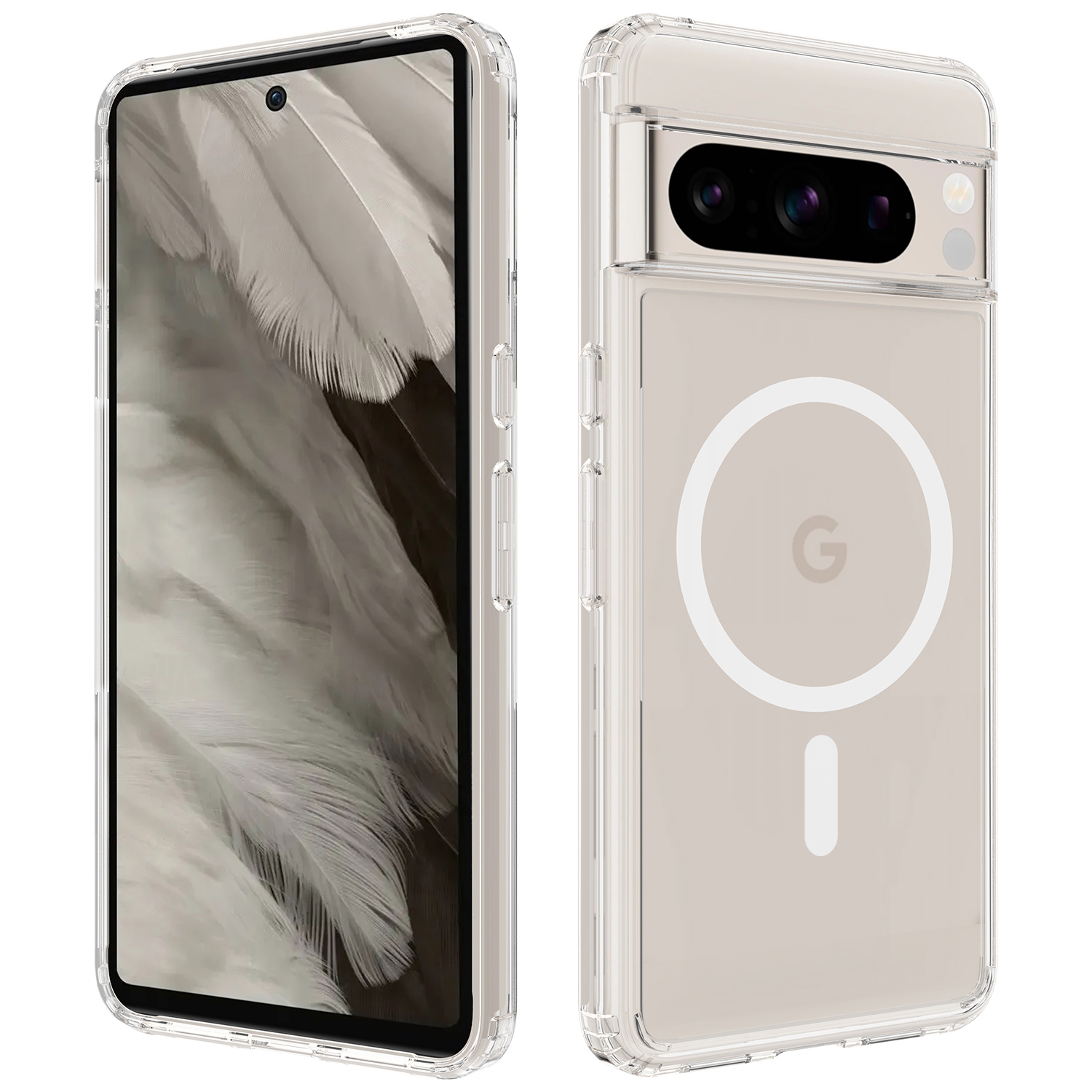 MagSafe Clear Acrylic PC Hybrid TPU Phone Case For Google Pixel 8