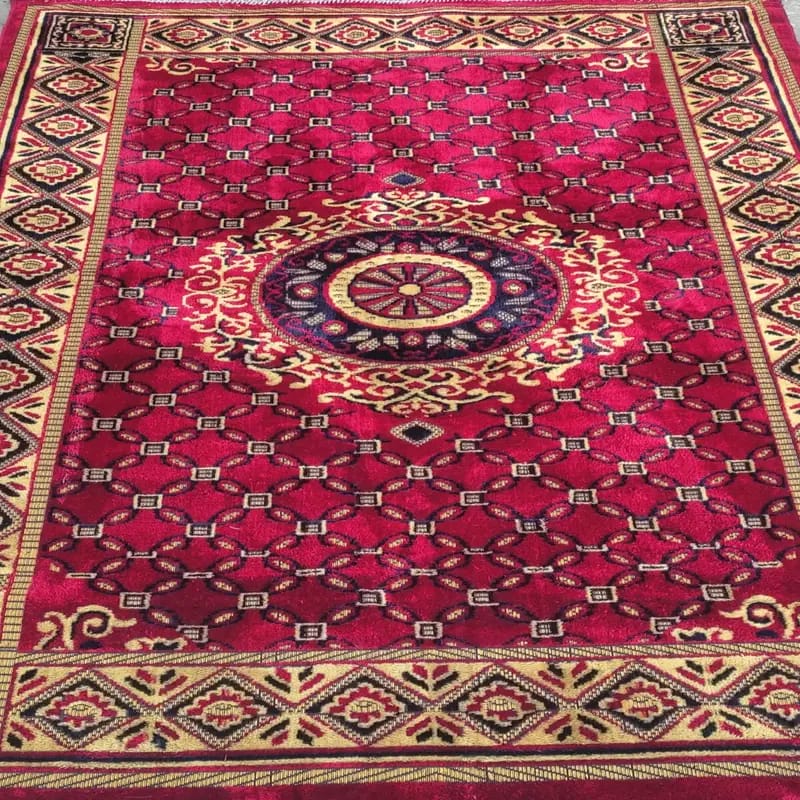 Anti Slip Velvet Room Carpet 5 x 8 Feet Geometric Design Lightweight Rug for Bedroom and Living Room