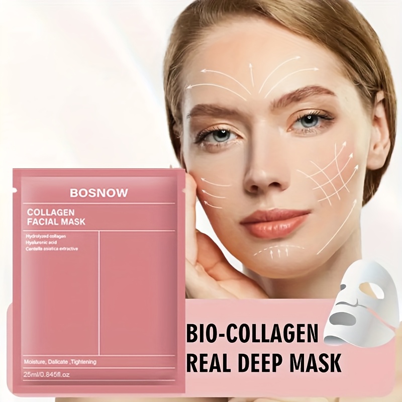 1Pcs Set Bio Collagen Deep Mask - Biocollagen Hydrating Facial Masks with Collagen, Hyaluronic Acid, and Niacinamide for Firming and Moisturizing Skin