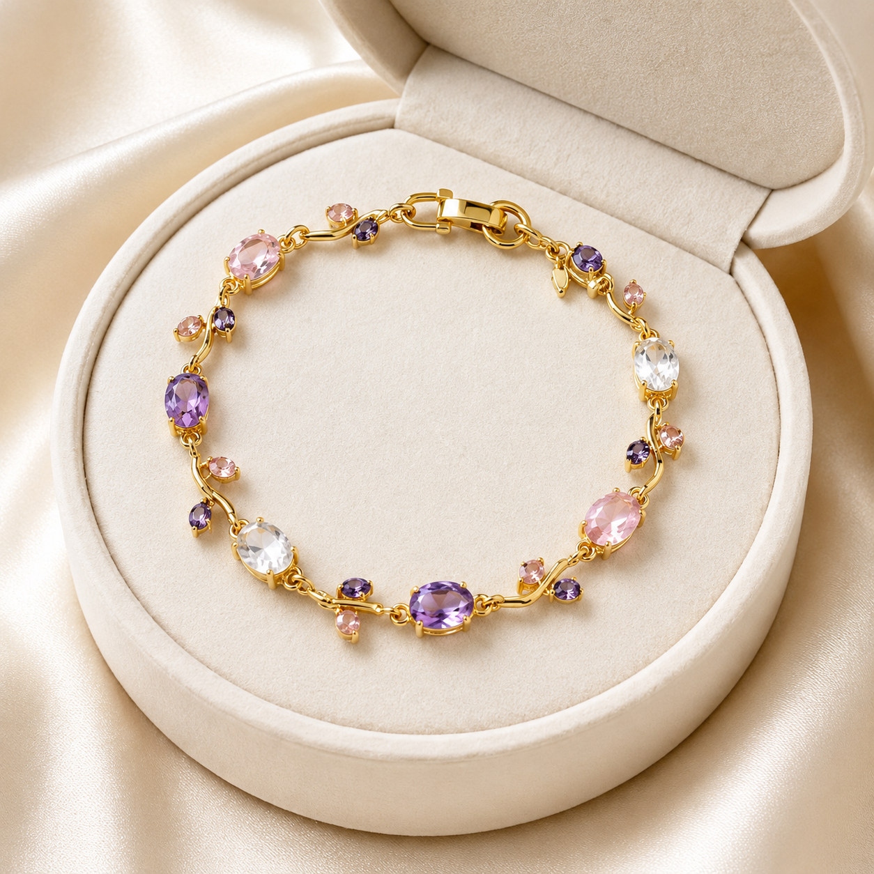 Tulip Bracelet for Girls & Women, Elegant Flower Charm Bracelet, Korean Style Jewelry, Tulip Hand Bracelet for Women, Fashion Floral Charm Jewelry Gift, Tulip Flower Bracelet, Premium Flower Bracelet for Girls