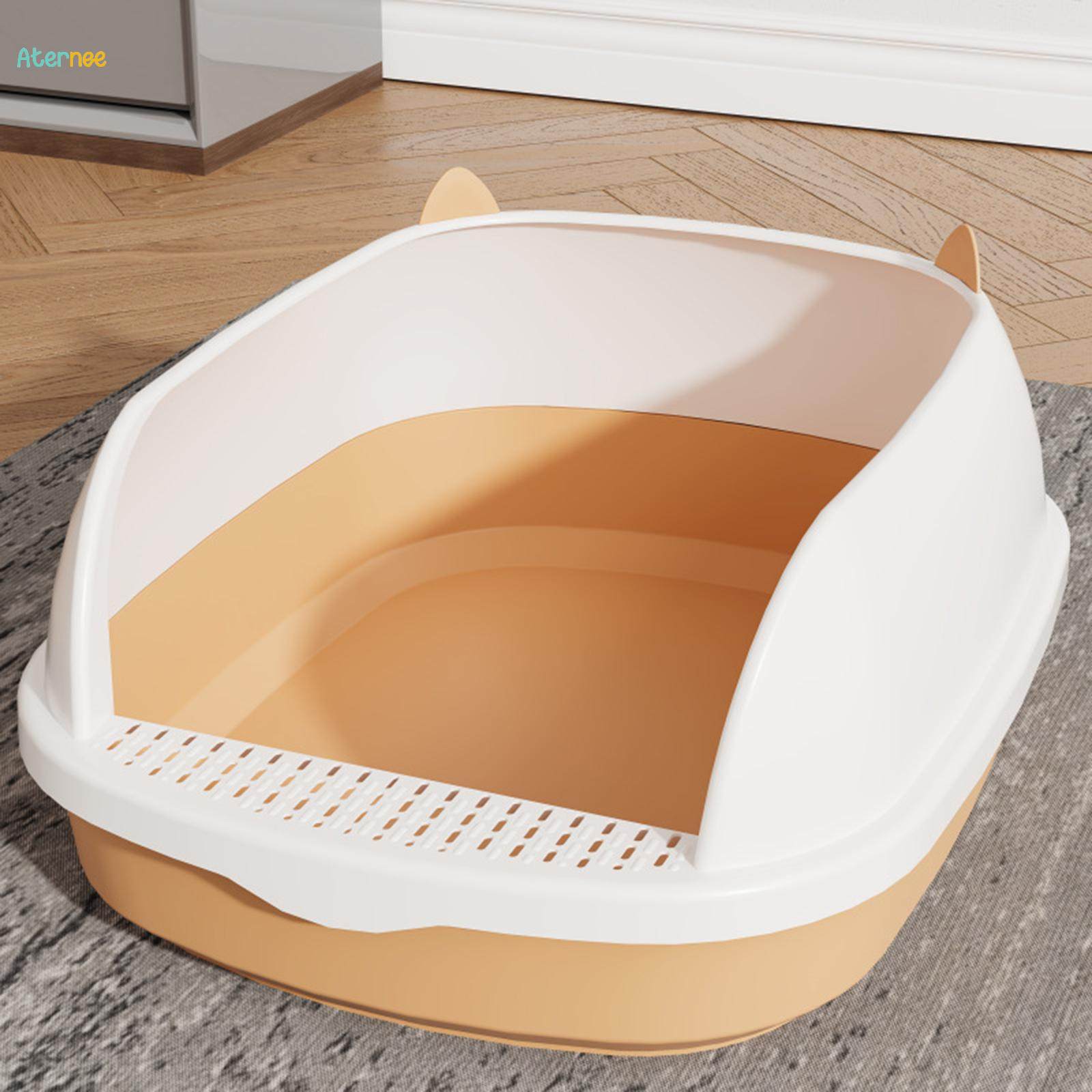 High Sided Cat Litter Box Pet Litter Tray Sandbox Deep Loo with Sifting Litter Pedal Pan Cat Potty Toilet Cat Bedpan for Kitty Rabbit Travel Daraz.pk