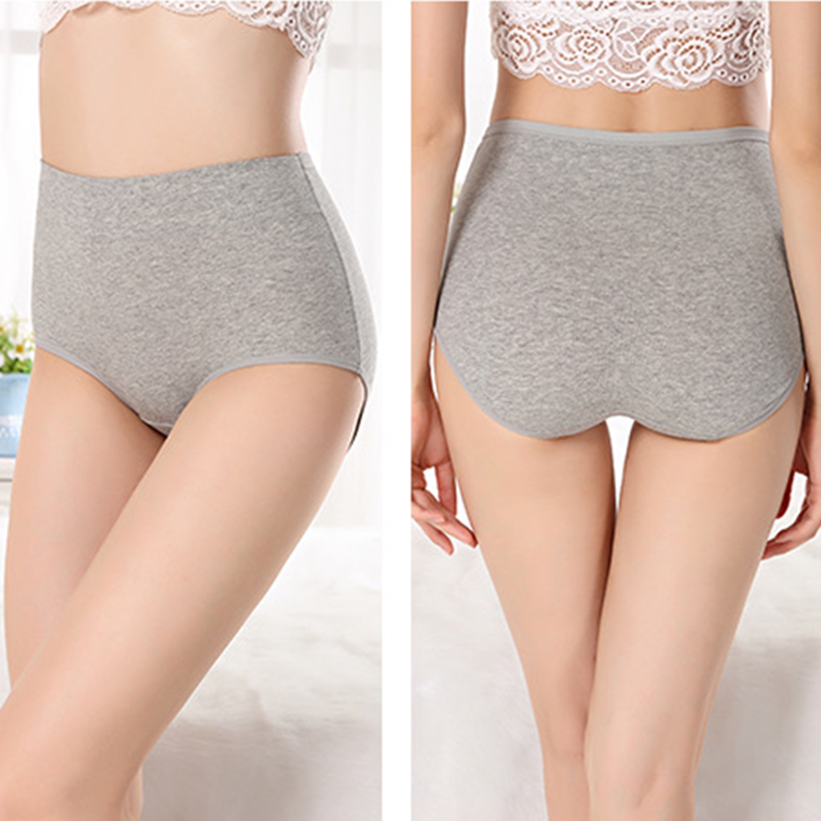 Muses Mall Women Seamless Underwear Comfortable Lace Women's Underpants  with High Waist Pockets Soft Breathable Plus Size Briefs for Menstrual  Period Anti-septic Stylish Lady Panties Seamless Underwear