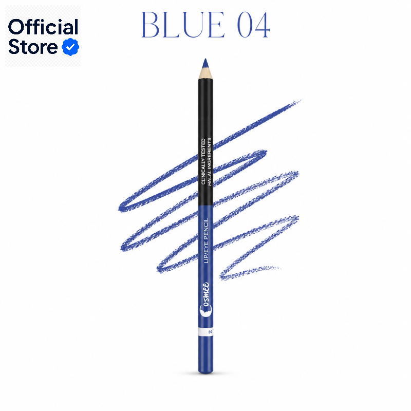 Cosmee Lip & Eye Pencil - Blue 04 | Waterproof 2-in-1 Makeup Liner