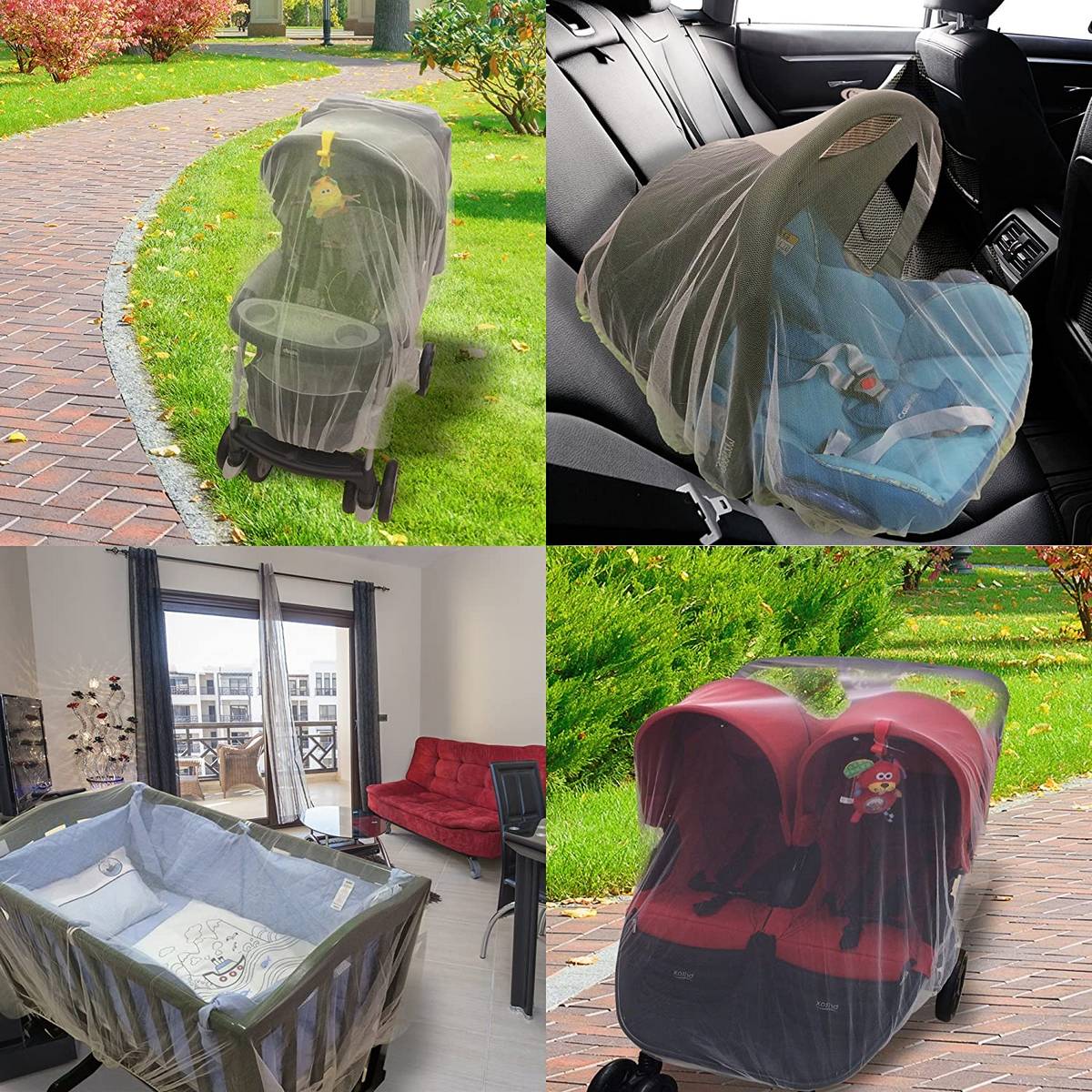Baby Infant Mosquito Net For Pram Carry Cot Bed Stroller Crib Play Bassinet Playpen Pushchair Car Seat Buggy Travel Universal Fly Bug Insect Net Protection Cover  Large Elastic and Breathable Baby Protection against Flies