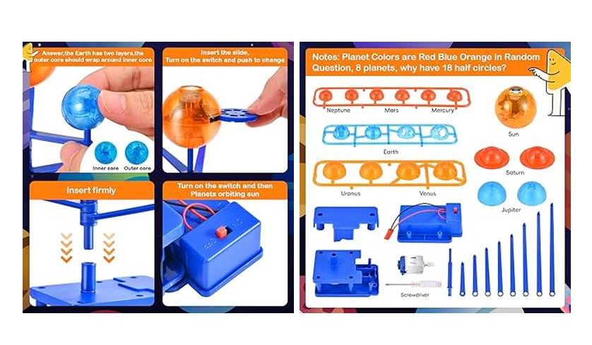 STEM Science Kit – Rotating Planet Model | DIY Solar System Model Kit ...
