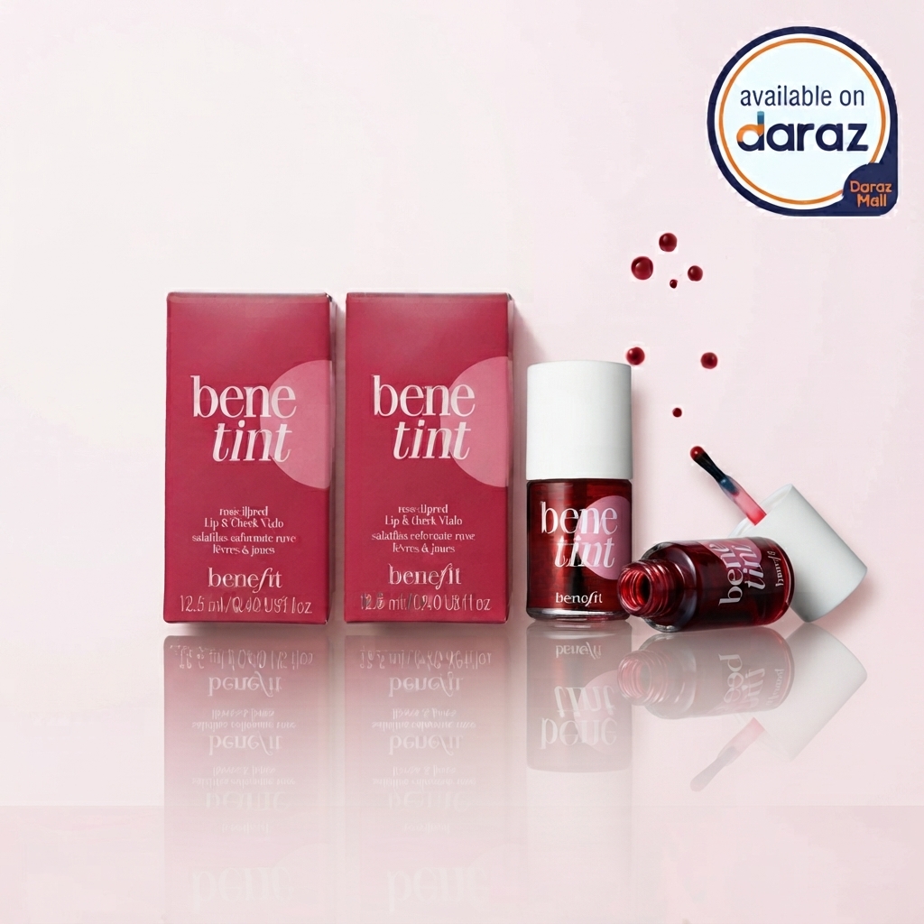 Lip & Cheek Tint Original Pink Red Cherry – Long Lasting Natural Liquid Blush for Lips and Cheeks – Waterproof Smudge Proof Lightweight Makeup Tint Set