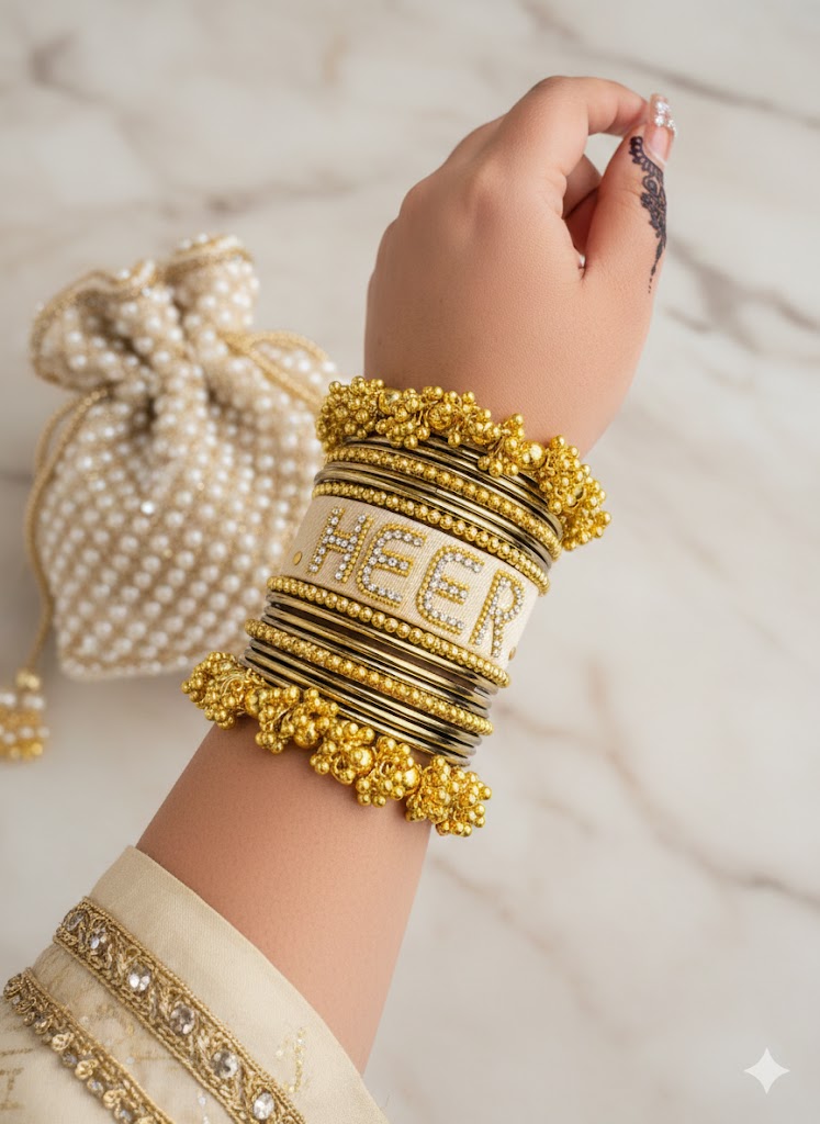 Customized Name Bangles for Women – Personalized Handmade Name Bracelet | Custom Name Kada Gift for Girls, Wife & Friends