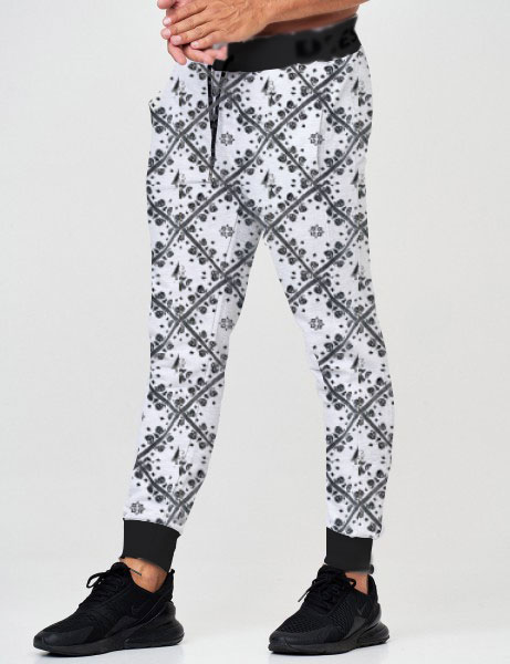 White Printed Three Pocket Heavy Cotton Trouser