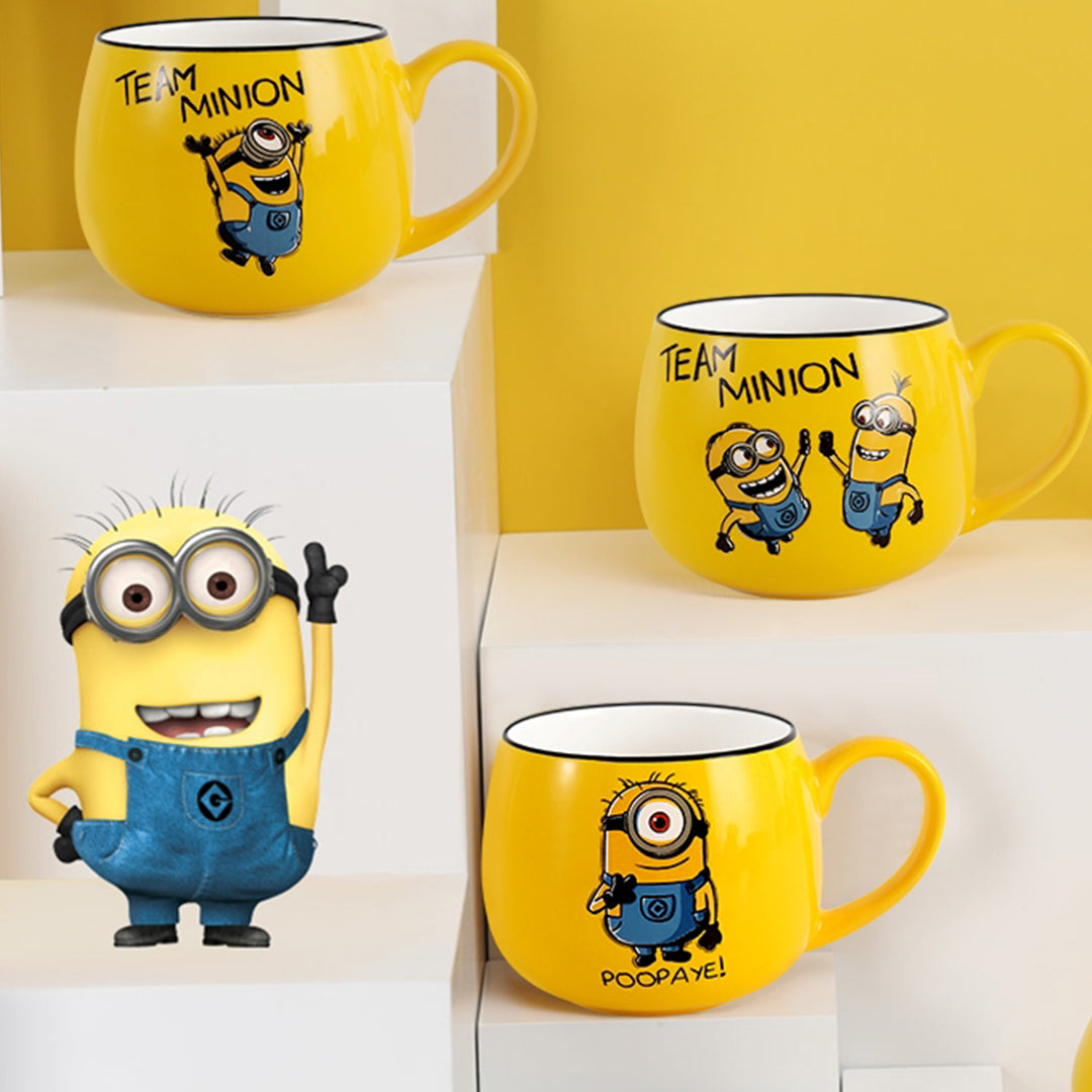 Ceramic Tea Cup Set – 1 Pc Of Cartoon Character Minion Oval Mug Set- Minions Coffee Cup Set
