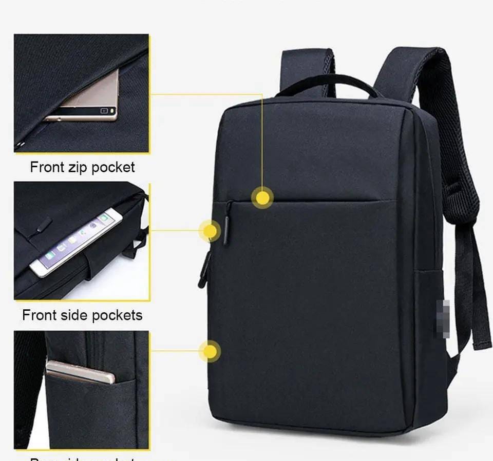 Water-Resistant Polyester Laptop Bag – 3-Pocket Foam-Padded Backpack for College & University