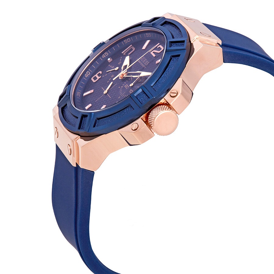 Guess men's watch blue rubber strap w0247g3 hot sale