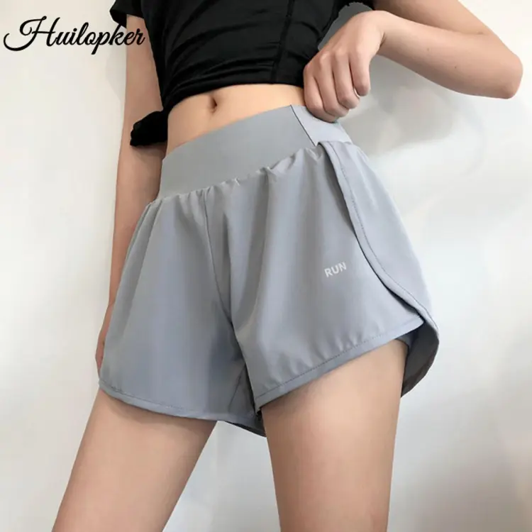 Womens Quick Dry Breathable Sport High Waisted Running Shorts For