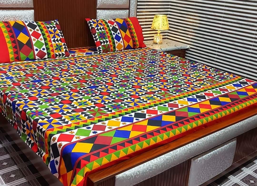 New Desion Cotton Crysal Bed Sheet Set Double Bed Sheet Size