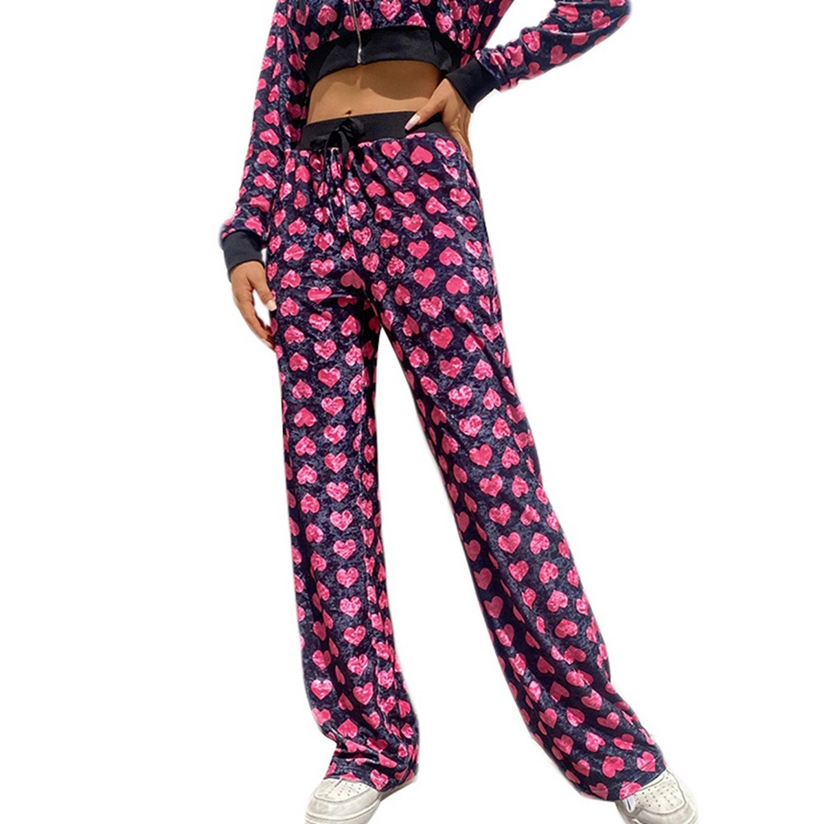 Velvet Sweet Y2K Joggers Women Heart 