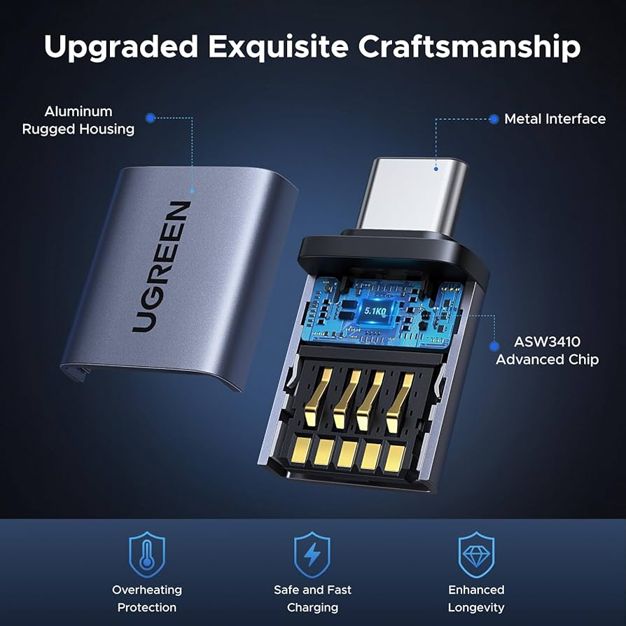 UGREEN US248 USB-C to USB Adapter 10Gbps USB 3.2 Type-C to USB-A Female OTG High-Speed Converter