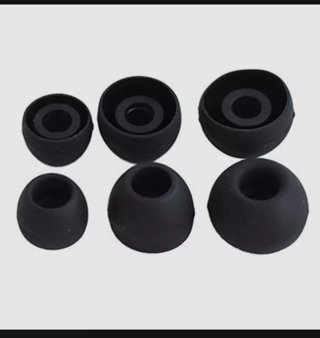3 Pair (6Pcs) Soft Silicon Ear bud Tips For Handfree | Woofer Handfree Rubber | Buds for In Ear Headphones PREMIUM QUALITY