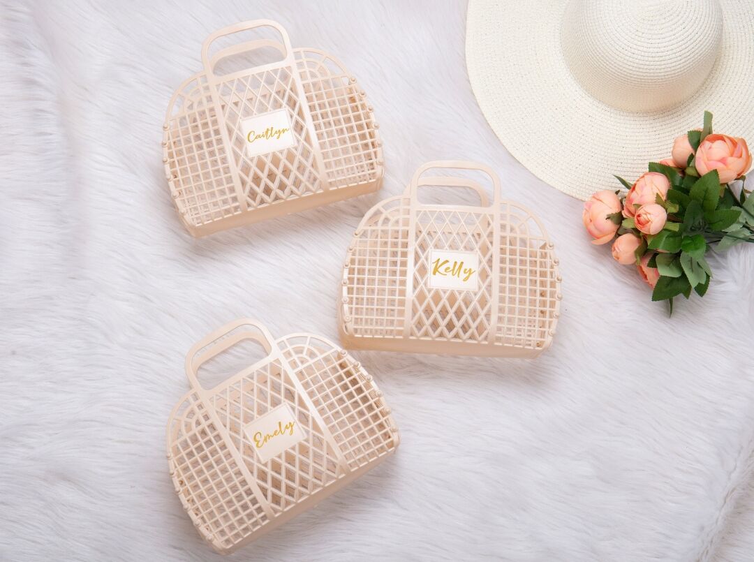 Personalized Jelly Bag Flower girl Gift Bag Bridesmaid Gift Vintage ...