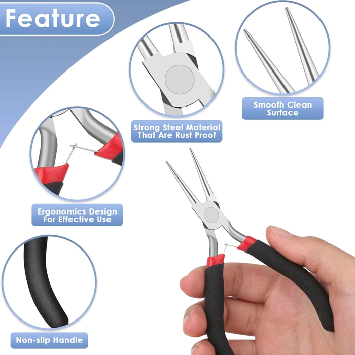 Round Nose Pliers Wire Jewelry Making Tools Bead Pliers for Wire Wrapping Jump Rings Making Jewelry Making Supplies DIY Craft