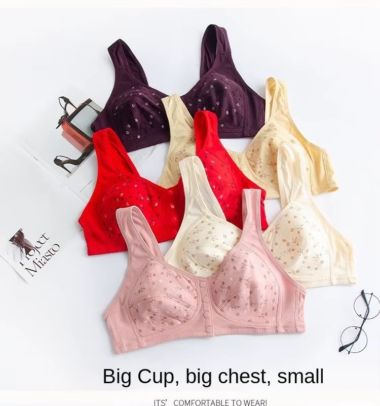 Front Open Wide Strap Non Padded Non Wired Maternity Nursing Bra Plus Size