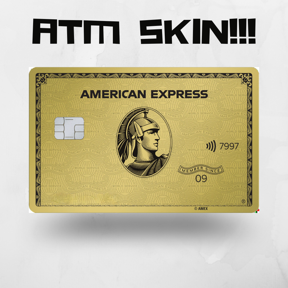 American Express Gold Premium Skins for ATM, Debit & Credit Cards | Size 3.375 x 2.125 inch | Non Waterproof paper Sticker for atm cards | ATM card sticker | debit card skin | credit card cover |  wallet accessories | card protector sticker