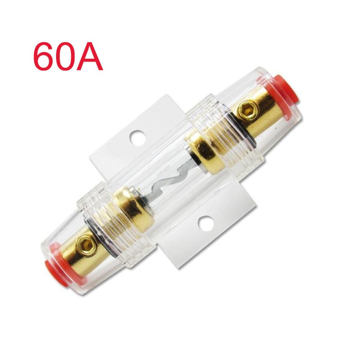 1pcs Car Audio Refit Fuse Holder 4/8 And 10 Gauge Wire With 60 AMP Fuses  60A/80A Fuse Holder For Car Audio Auto Amplifier Army Green