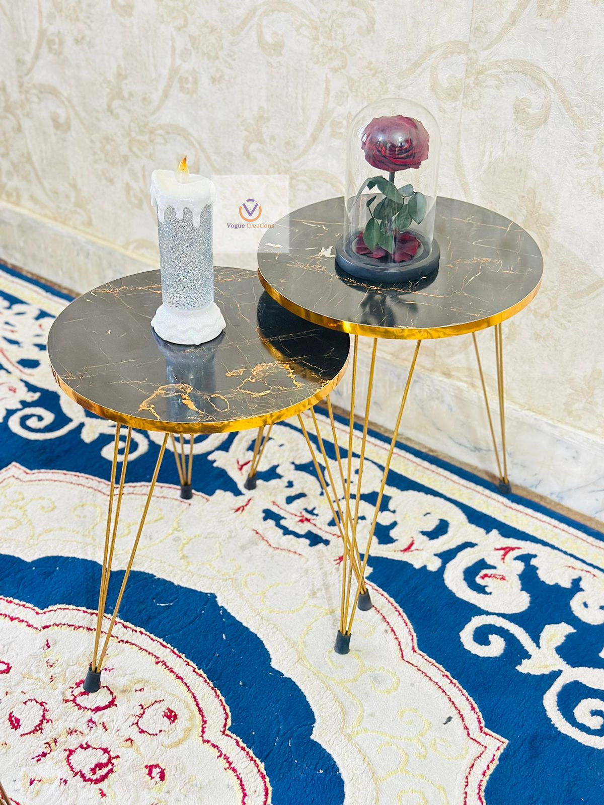 Coffee Table Round coffee table HIGH Gloss Nesting End Tables Table