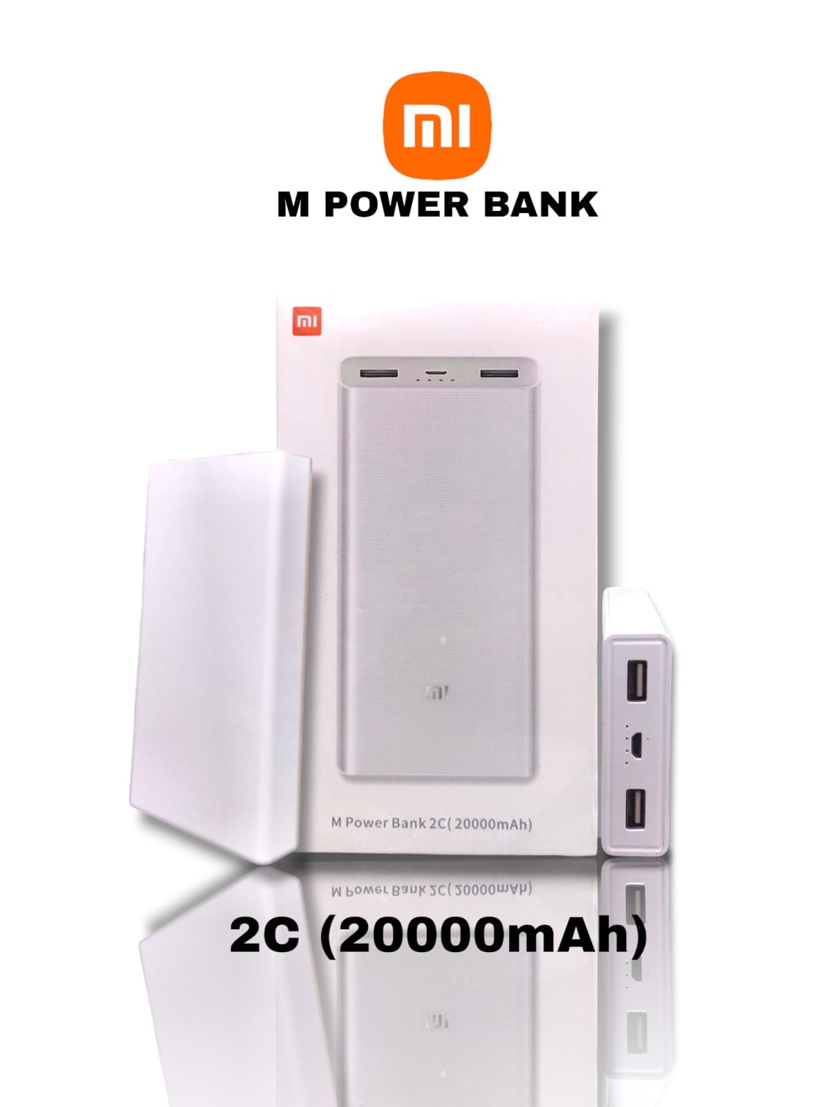 MI 20000mah powerbank with dual ports Android & type c phones (no cable included) Quick Charge price in Pakistan