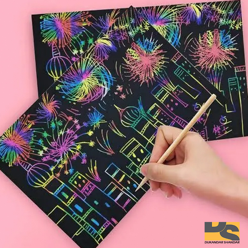 Magic Color Rainbow Scratch Paper Book Black Diy Drawing s Sing Painting Kids cute stationery