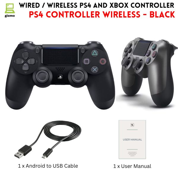 Wired & Wireless Xbox Controller - PC / PS4 / Xbox 360 Controller Wireless Joystick - Microsoft Joystick Xbox 360 With Vibration - Controller For Android, Laptop, PC & Xbox - White & Black