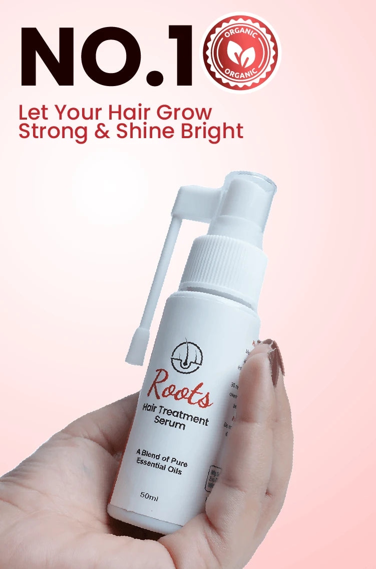 Roots Hair Treatment Serum | Strengthens Roots & Reduces Hair Fall | Nourishing Formula for Men & Women | Smooth, Shiny & Frizz‑Free Hair | Daily Scalp Care | Lightweight, Non‑Greasy Serum 50ml