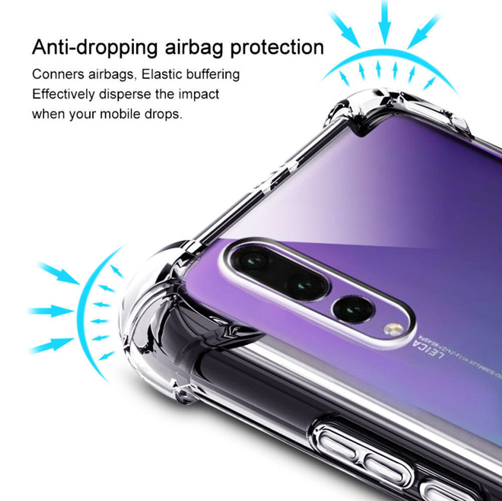 Cover Per HUAWEI P20 Pro Trasparente Morbida | Custodia In TPU Con Stampa Funghi E Farfalla | Sottile Antiurto E Antigraffio | Fondina Silicone Morbido