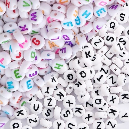 A-Z Letter Beads for Jewelry Making 26PCS – 7mm Alphabet Beads for DIY Handmade Necklaces & Bracelets
