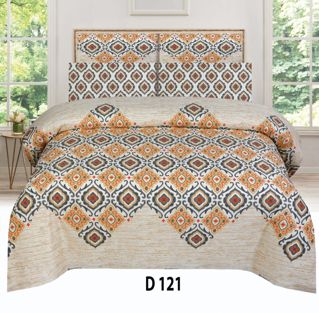 Important Fancy Double Bed Sheet 100% Cotton with matching design ...