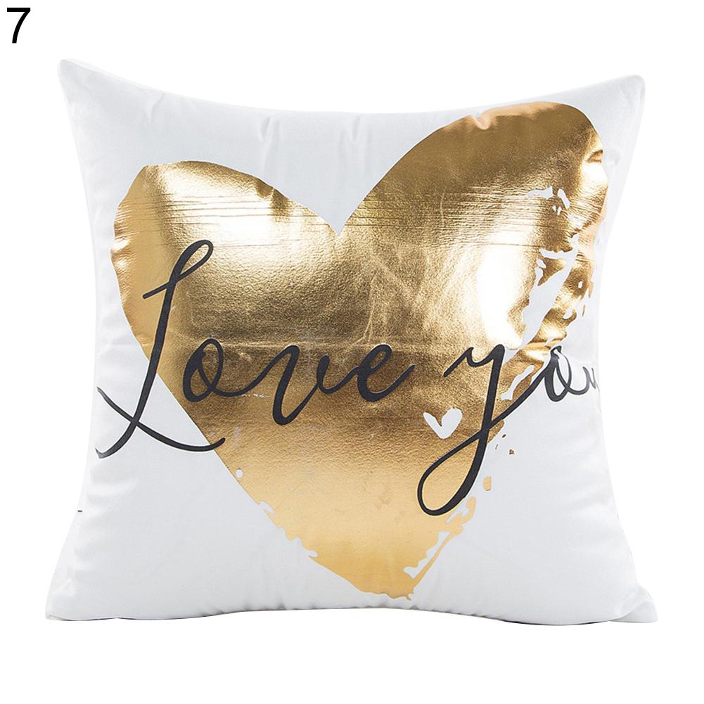 Gold love clearance pillow