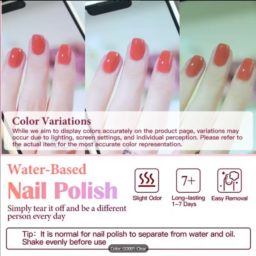 PREMIUM Quality Clear Nail Polish Bottle | Fast-Drying Transparent Gel Polish | Hypoallergenic & Moisturizing Formula for Nail Art, Extensions & Cuticle Care