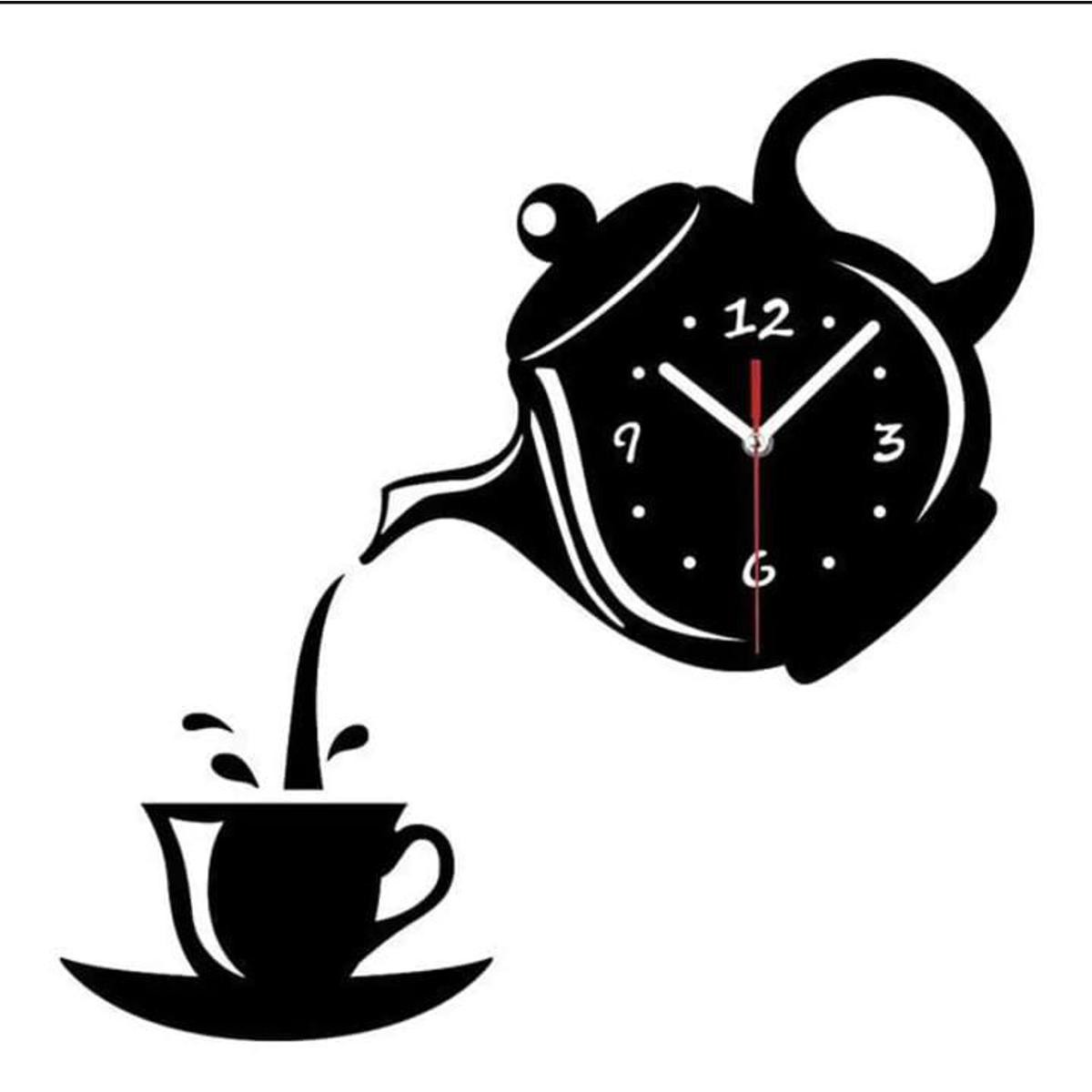Haiqa Decoration ]coffee cup and Cattle design wall clock, clock for kitchen, stylish clock for kitchen, kitchen clock, wooden clock for kitchen A Good style