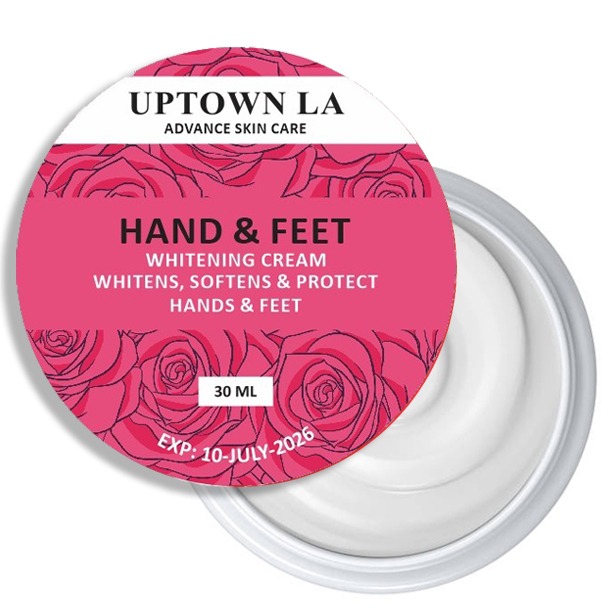 UPTOWN LA HAND & FEET WHITENING CREAM FOR WHITENS SOFTENS AND