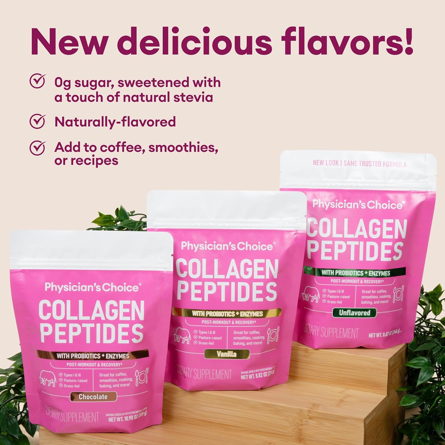 Physician's CHOICE Collagen Peptides Powder (Hydrolyzed Protein - Type I & III) w/Digestive Enzymes - Keto Collagen Powder for Women & Men - Hair, Skin, Joints, Workout Recovery - Grass Fed - Vanilla 250gm