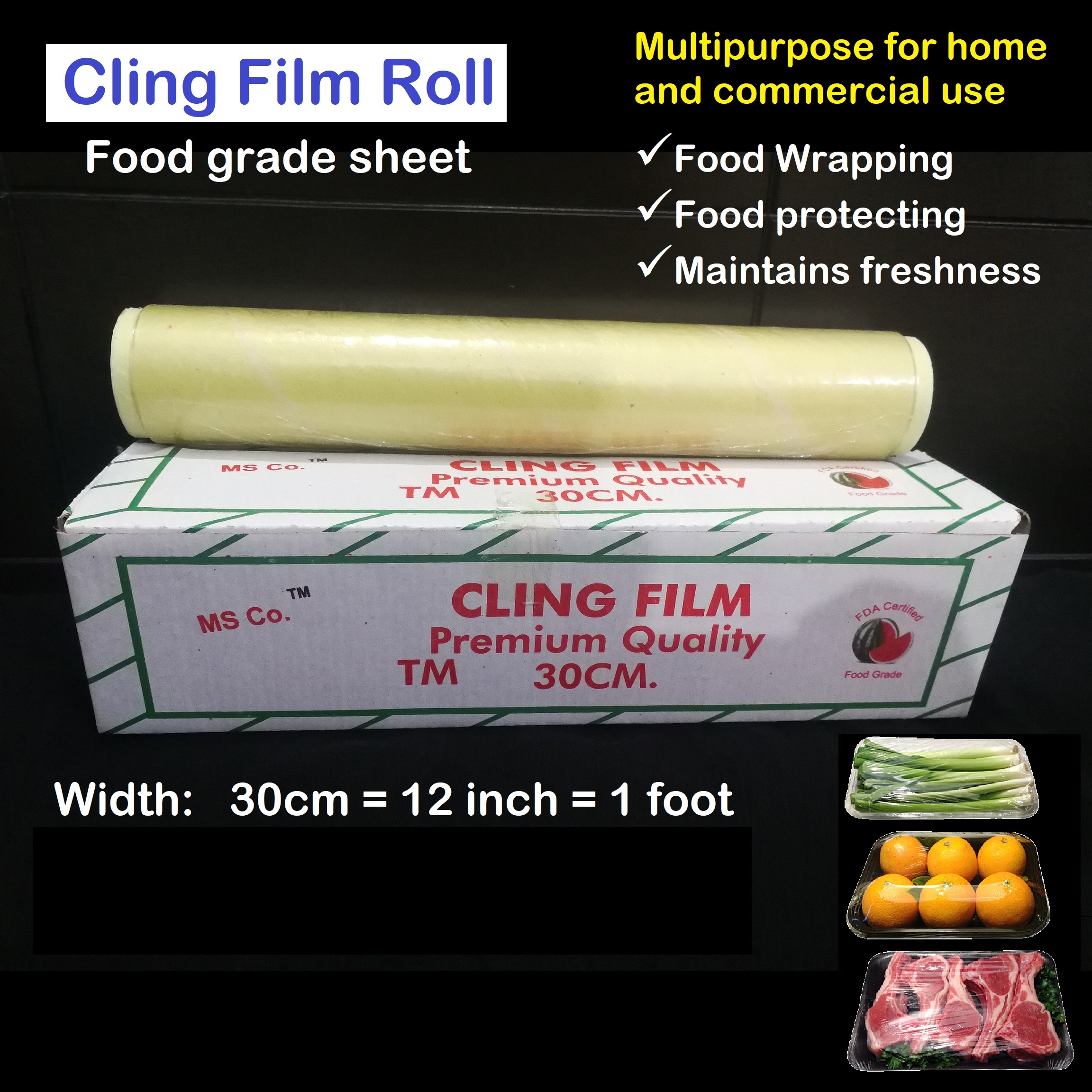 Cling film roll 30cm - Food grade shrink wrap sheet | Daraz.pk