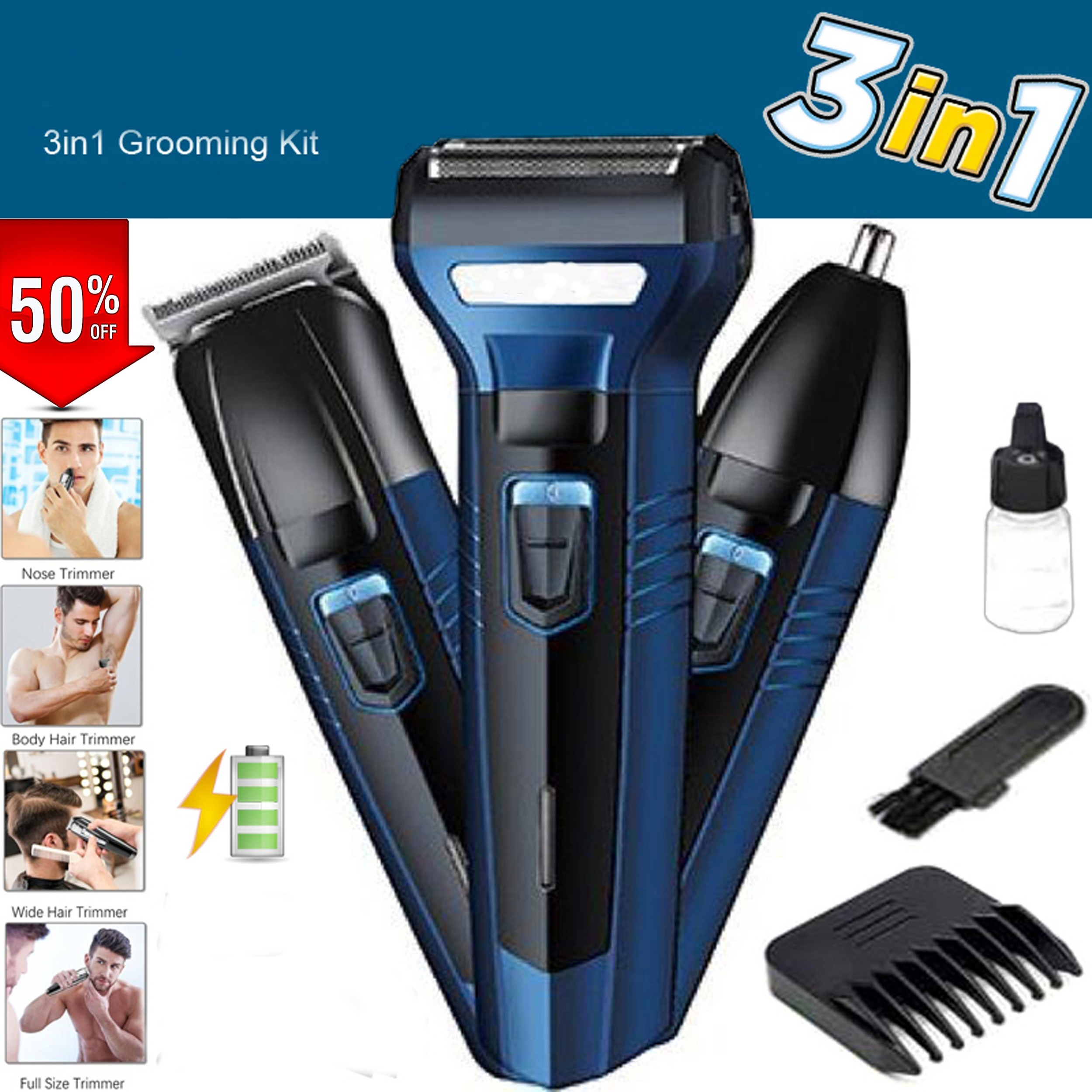 Shaving Machine for men 3 In 1 Rechargeable Hair Clipper Shaver beard Styling Trimmer Hair Removal machine for men