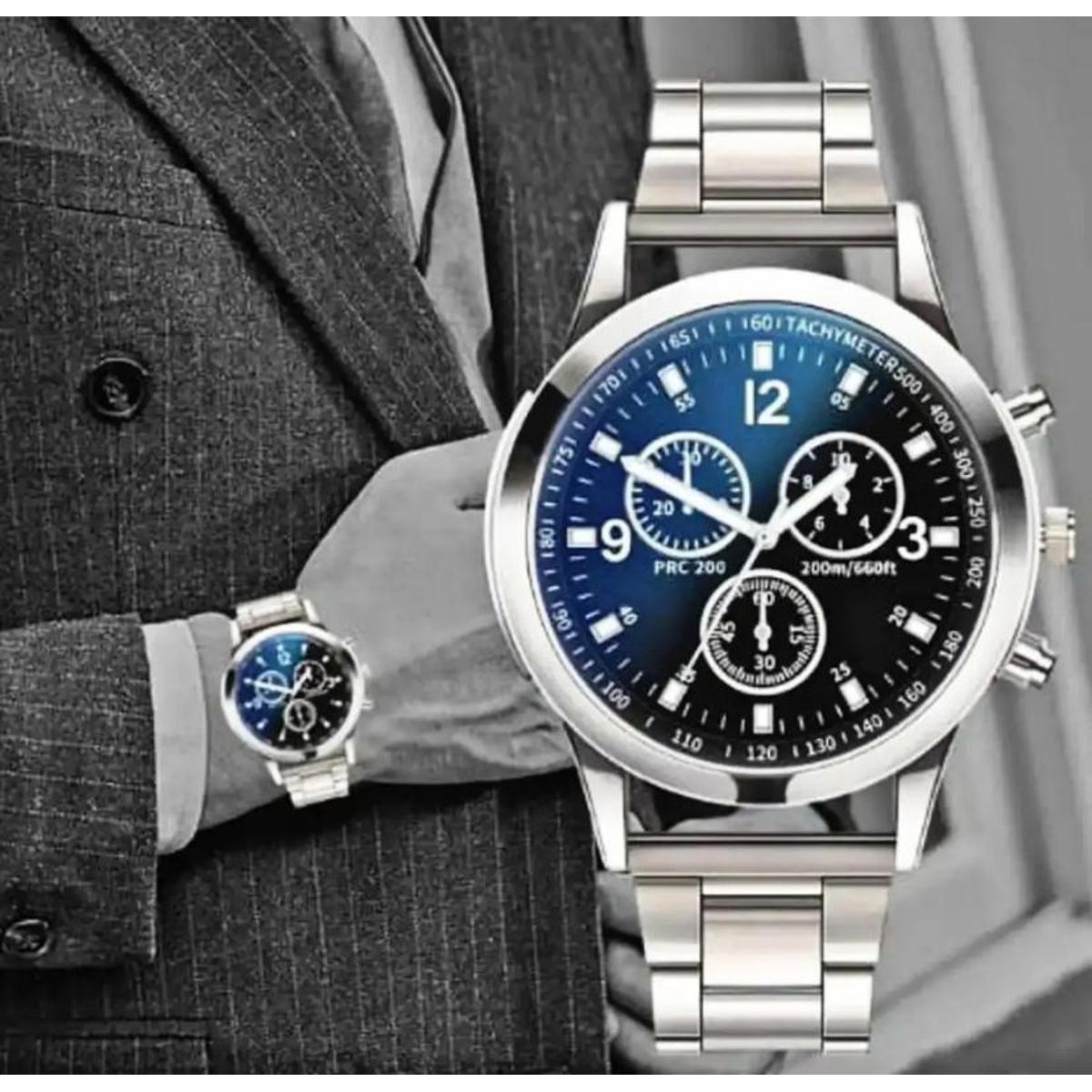 business steel straps round dial wrist watches hand watch-silver watch- men watches-watch for boys-watch for men-watch for kids-watch for young's-watch for boys stylish-branded-watch
