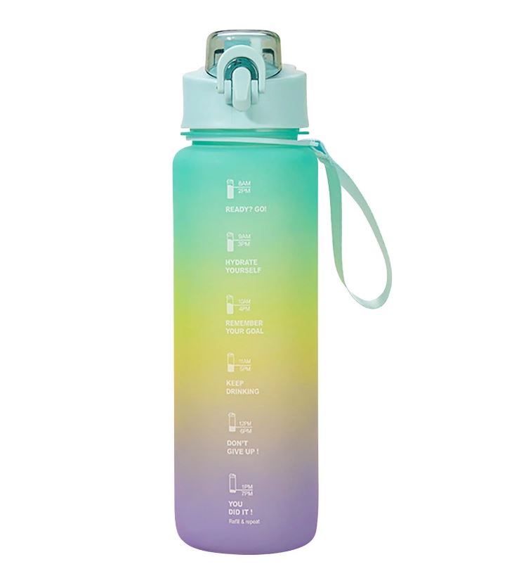 3PCS Motivational Water Bottle With Straw & Handle 2000ML/900ML/ 300ML