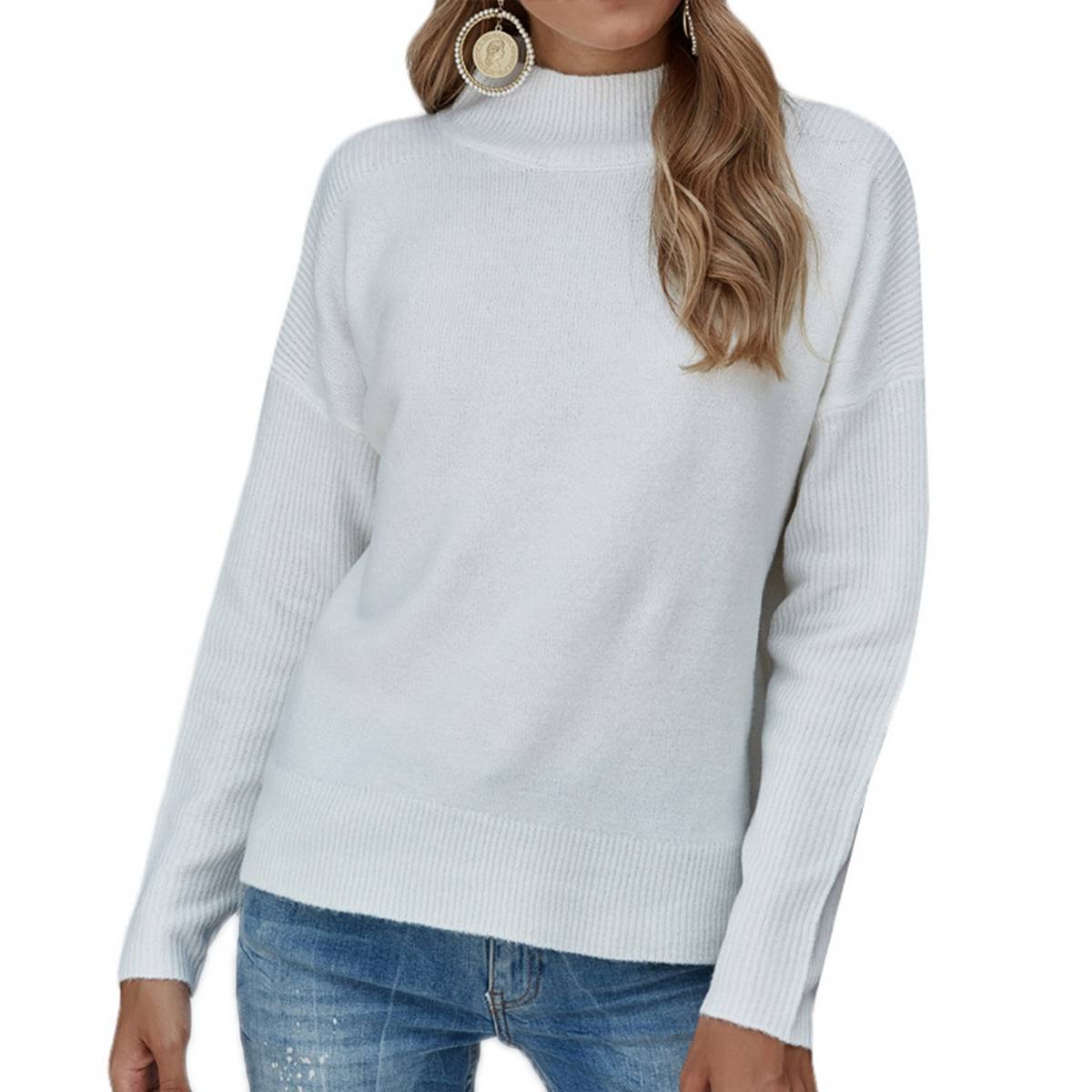 thick white turtleneck
