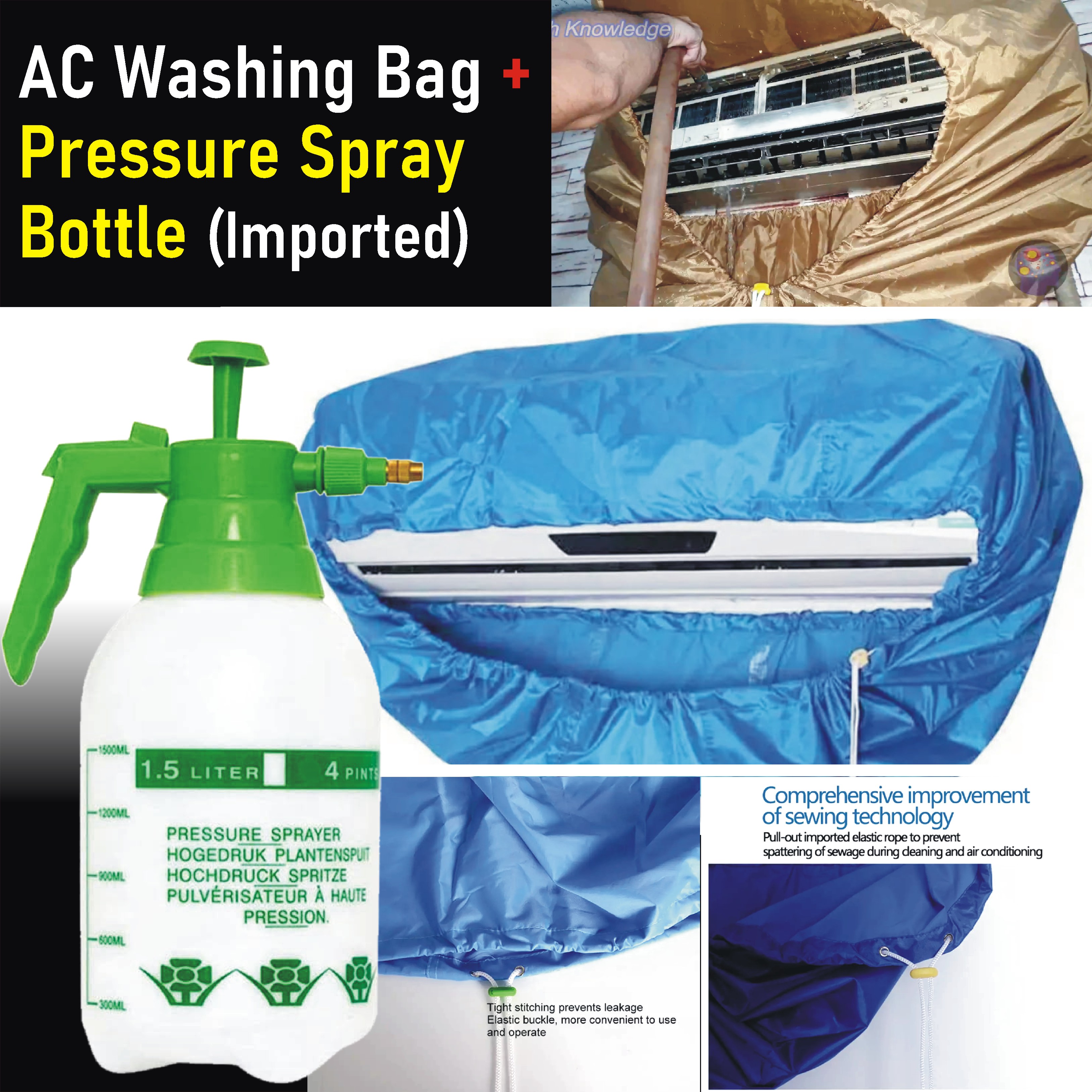 Air Condition Service Bag + Pressure Spray Bottle (Imported) with Pipe Daraz.pk