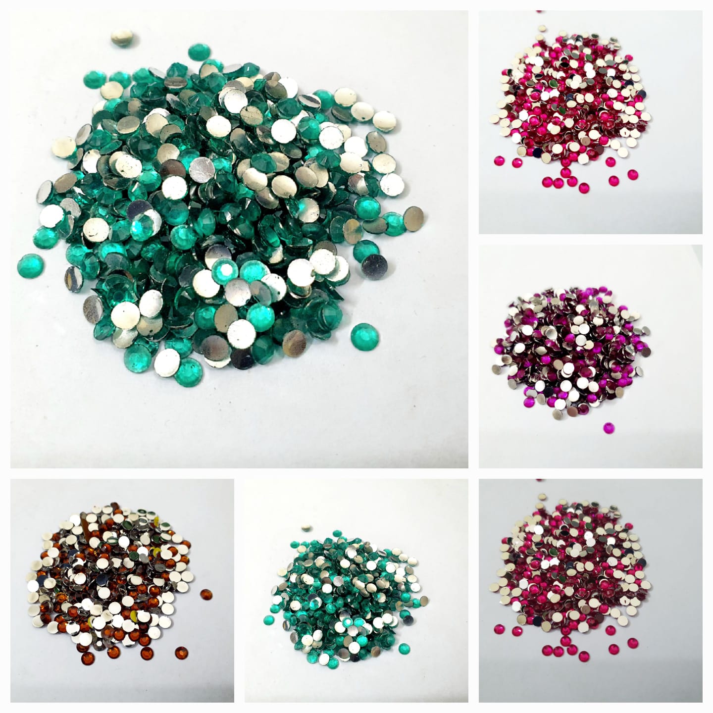 300 Plus Pcs Shiny Kundan Beads DIY Sewing Craft Sets Small Size 4mm Resins