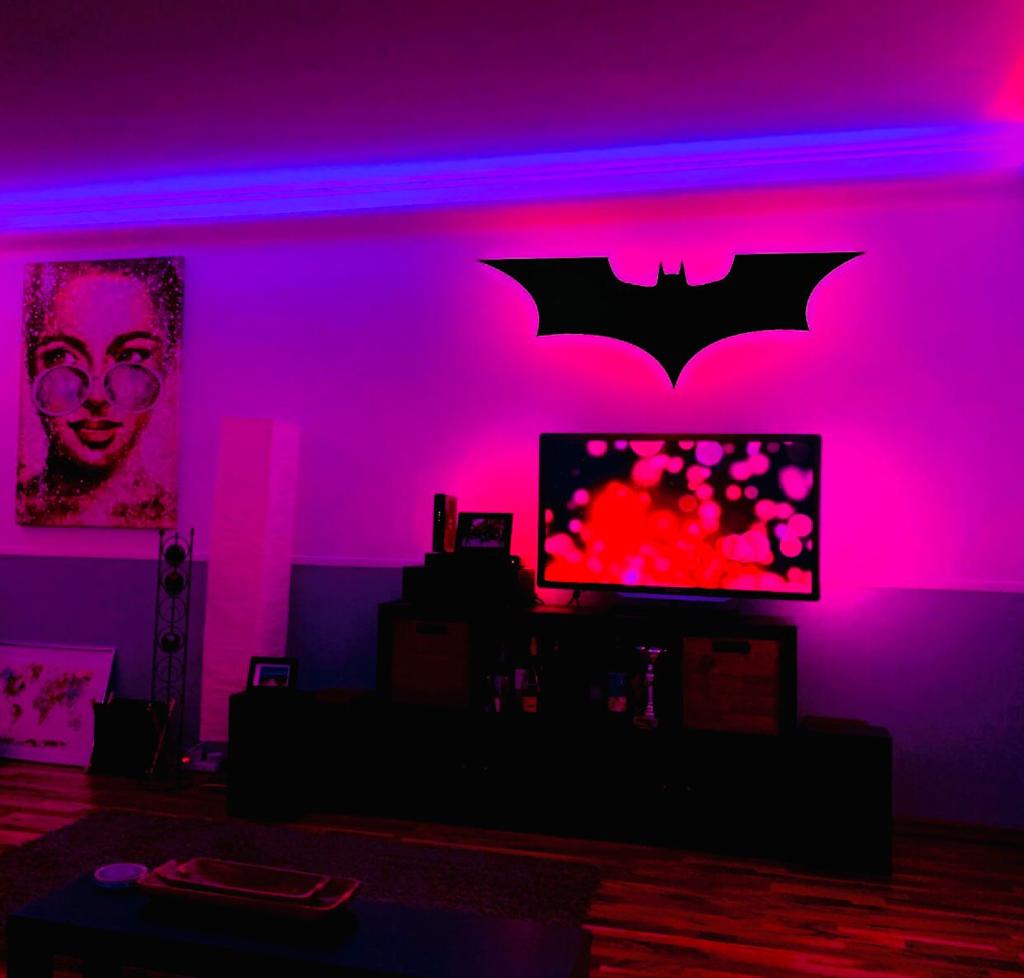 3D Batman Led Wall Lamp - Gaming Decor - ZF Tycoon room decor - Color Black